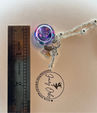 Pansy Amethyst Fairy Orb – 18mm Handcrafted Glass Pendant for Intuition and Calm by Moneca Melnick