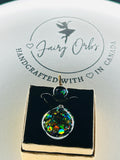 Turquoise Garnet Fairy Orb with Moissanite – 20 mm Friendship Keepsake Necklace
