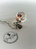Autumn Shadows Fairy Orb – 20mm Handcrafted Glass Pendant for Transformation, Protection, and Mystery