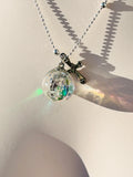 Shroud of Turin Inspired Fairy Orb – 18mm Handcrafted Glass Pendant for Resurrection, Divine Trinity, and Eternal Light