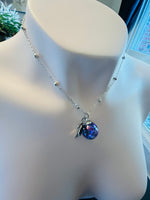 Pansy Amethyst Fairy Orb – 18mm Handcrafted Glass Pendant for Intuition and Calm by Moneca Melnick