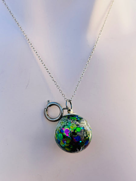 Enchanted Butterfly Fairy Orb – 20mm Handcrafted Glass Pendant with Charm Clasp for Transformation, Joy, and Personalized Magic