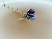 Pansy Amethyst Fairy Orb – 18mm Handcrafted Glass Pendant for Intuition and Calm by Moneca Melnick