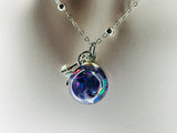 Pansy Amethyst Fairy Orb – 18mm Handcrafted Glass Pendant for Intuition and Calm by Moneca Melnick