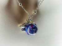 Pansy Amethyst Fairy Orb – 18mm Handcrafted Glass Pendant for Intuition and Calm by Moneca Melnick