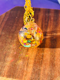 Summertime Tropical Fairy Orb – 20mm Handcrafted Glass Pendant for Joy, Abundance, and Vibrant Energy