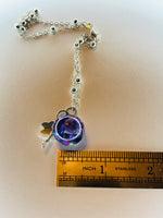 Pansy Amethyst Fairy Orb – 18mm Handcrafted Glass Pendant for Intuition and Calm by Moneca Melnick