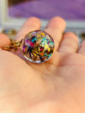 Summertime Tropical Fairy Orb – 20mm Handcrafted Glass Pendant for Joy, Abundance, and Vibrant Energy