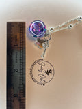 Pansy Amethyst Fairy Orb – 18mm Handcrafted Glass Pendant for Intuition and Calm by Moneca Melnick