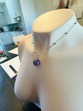 Pansy Amethyst Fairy Orb – 18mm Handcrafted Glass Pendant for Intuition and Calm by Moneca Melnick