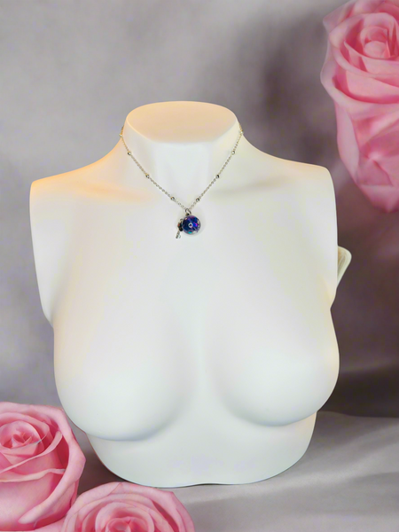 Pansy Amethyst Fairy Orb – 18mm Handcrafted Glass Pendant for Intuition and Calm by Moneca Melnick